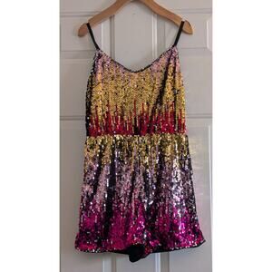 Rose Gold Sequined Romper Size M